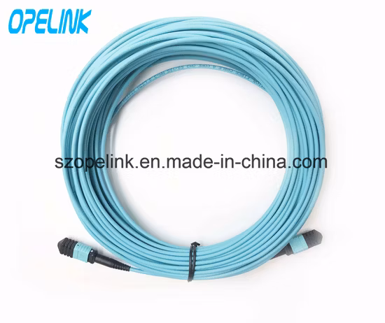 アワビ MPO/MTP Om3 ラウンド ケーブル光ファイバー パッチコード光/光ジャンパー